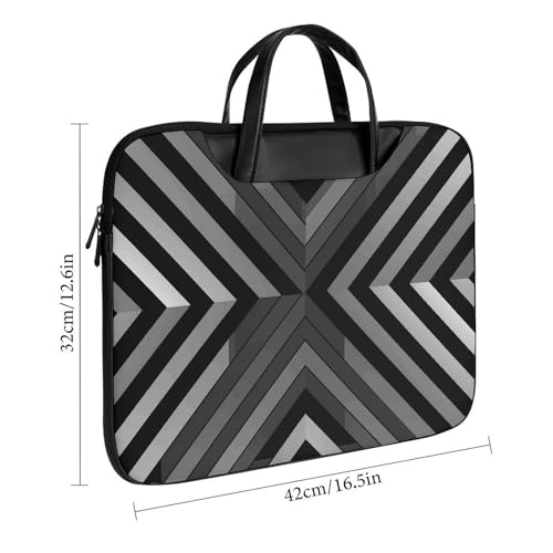 Bolso para Laptop 17 Pulgadas Rayas Blanco y Negro miniatura 3