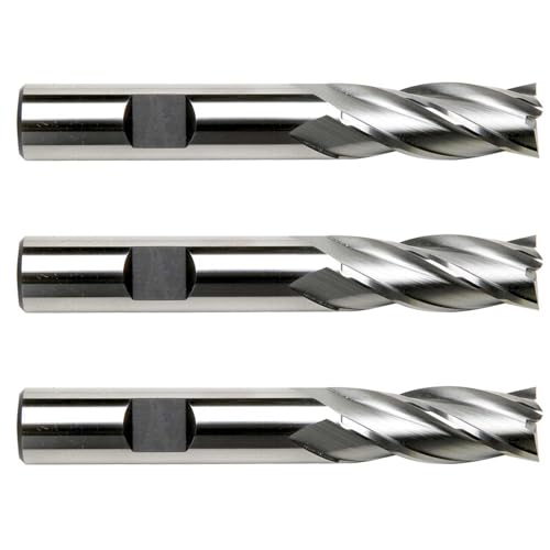 Image of Sowa Tool 3pcs 7 /16 inch Diameter x 3 /8 inch Shank Multi-Flute Regular Length Weldon Shank HSCO Cobalt End Mill, 3 Pack