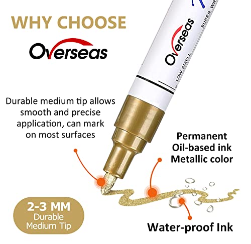 Overseas ACS001-8 Paint Marker Pens - 8 Colors Oil Based Paint Markers thumb #1