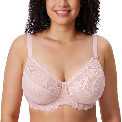 Delimira Floral Lace Plus Size Underwired Bra Cover