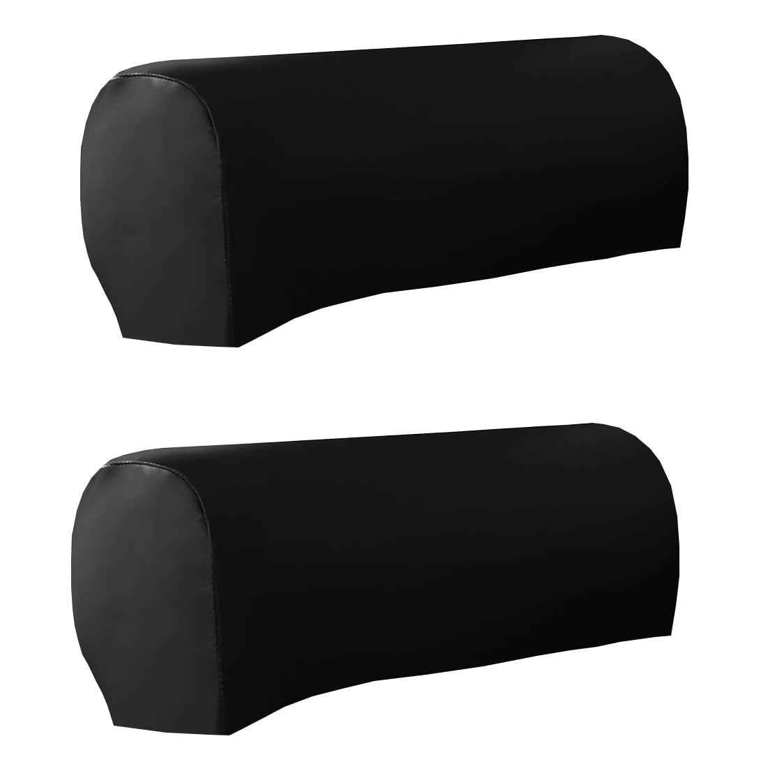 Zhulongrushui Black Stretch Sofa Armrest Cover,Waterproof Armchair Slipcover For Chairs And Sofas,2Pcs Pu Leather Arm Covers,Furniture Protector Arm Cover For Recliner(Black)