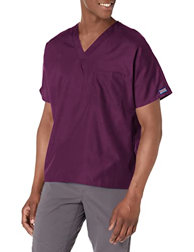 Image of Cherokee Scrubs for Women and Men Unisex V-Neck Tunic Nursing Scrub Top with Chest Pocket, Tuckable Durable Fabric - 4777 | 1 Chest Pocket For Essentials, Traditional Fit, Durable Construction, Comfortable Knit Details, Easy Care, Tuckable Style