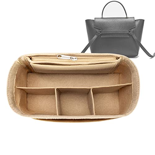 Lckaey Organizador de bolsa para celine nano bolsa organizadora de feltro 3037Beige-S