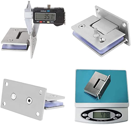 Acrux7 2Pcs Heavy Duty 90 Degree Glass Door Hinges Stainless Steel Glass Shower Door Hinges Frameless Cupboard Showcase Cabinet Clamp For For 8 - 12 Mm(0.31-0.47 Inch) Bathroom Gate #TOP2