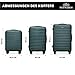 WITTCHEN Skyspeed Line Reisekoffer 3er Koffer-Set Rollkoffer Trolley Handgepäck Reisekofferset Hartschalenkoffer ABS Kombinationsschloss Teleskopgriff 4 Rollen Grün Lufthansa/Eurowings/Ryanair...