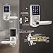 GEKRONE Smart Fingerprint Lock with Lever Handle, Keypad Touchscreen Keyless Entry Front Door Knob, APP Control Biometric Electronic Digital Deadbolt Set