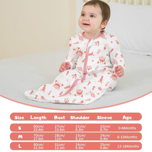 Image of Miracle Baby Long Sleeve Sleep Sack 2-Pack, 100% Cotton Wearable Blanket Baby Sleeping Bag for Newborn Infant Toddler