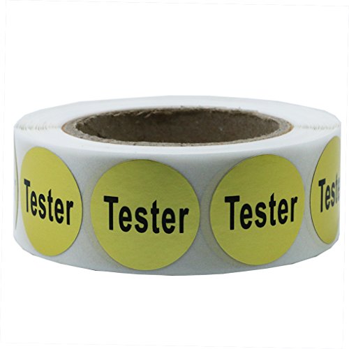 Hybsk Clear Cosmetic Tester Labels 20Mm Round Total 500 Per Roll (1 Roll) (Gold) #TOP15
