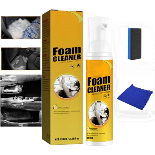 100ml Polishing Cleaner Car Interior, Car Steering Wheel Foam Cleaner, All Purpose Waterless Interior Polish Detailer and Cleaner (100ml)