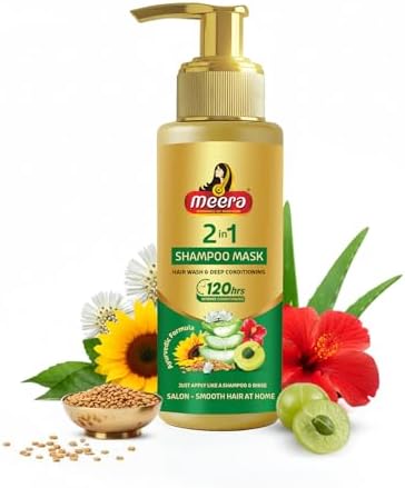 Meera 2 in 1 Shampoo Mask | Shampoo + Hair Mask | Ayurvedic Hair Wash & Deep Conditioning | Smooth, Soft Hair in One Wash | 120 Hrs Conditioning | 100 gm