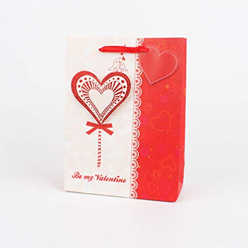 Amosfun 4 peças de sacos de papel com amor no coração Bolsa prática de armazenamento portátil Bolsa