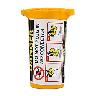 Zing Green Products 7100 RecycLockout Large Electrical Plug Lockout Device, USA-Made Recycled Plastic Lock Box, Yellow