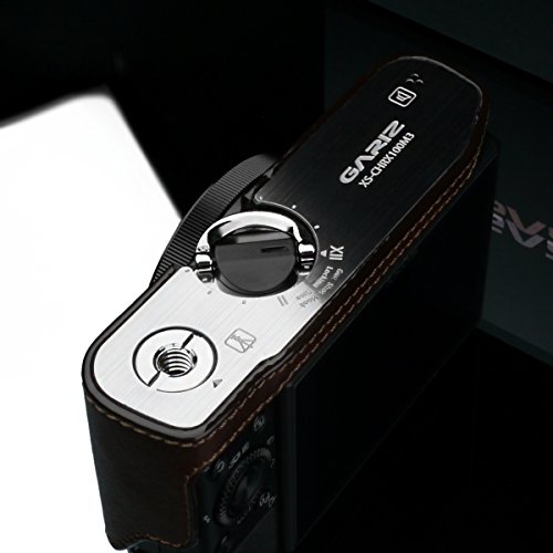 Gariz Genuine Leather Hg-Rx100M3Br Camera Metal Half Case For Sony Rx100Iii Rx100M Iii With Hand Grip, Brown #TOP6