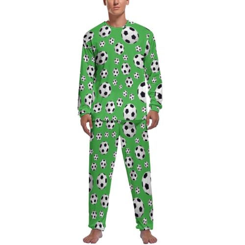 JZemdybill Ensemble pyjama pour homme avec inscription « I Love My Dog » - Haut à manches longues et pantalon, Ballon de football, XXL
