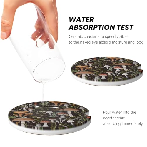 Portavasos para carro 2 piezas cerámica absorbente 2.56 in miniatura 4