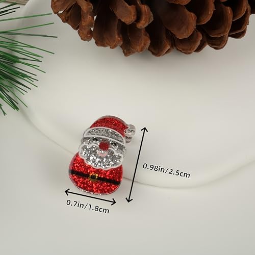 10 piezas mini clip de uñas navideñas para mujer con diseños de árbol de navidad, guantes, hombre de jengibre, muñeco de nieve y Santa Claus - accesorios de pelo para fiestas y regalos para niñas miniatura 2