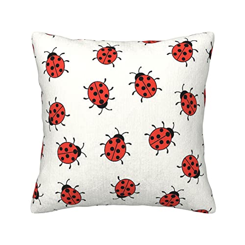 Radda Ladybugs Pattern Infinite Speckled Print Throw Pillow Covers,Decorative Soft Corduroy Cushion Covers For Living Room Bedroom Couch Bed Sofa #TOP2