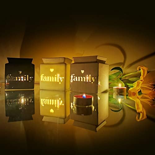 JJA Oil Burner, Essential Wax Melt Warmer, Tea Light Diffuser, Aromatherapy Tarts Holders, Perfect for Indoors to Fragrance the Home Witchcraft, Scented Diffuser (Home-Grey)