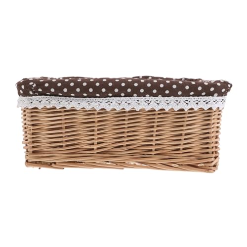 Cabilock Rectangular Hand Storage Basket Bin with Liner Sundries Container for Organizing Kitchen Home Snacks Books and More