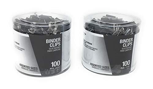 Binder-Clips Papier-Klemme für Papier, 200 Stück, verschiedene Größen (schwarz) Cover