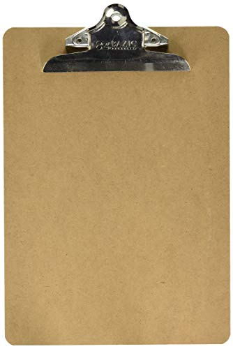 Bazic Standard Size Hardboard Clipboard W/ Sturdy Spring Clip #TOP24