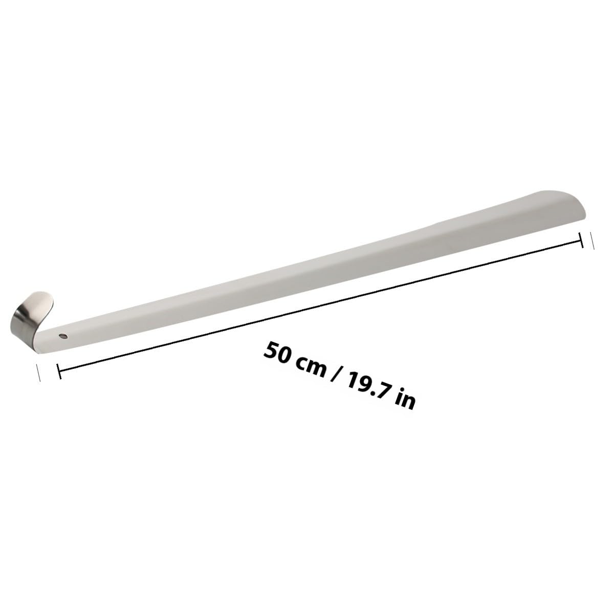 Yardwe Calzador de Zapatos de Acero Inoxidable de 50 Cm con Orificio para Colgar y Superficie Lisa, Adecuado para Facilitar el Calzado Diario
