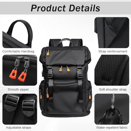 Image of GUSTAVE 15.6 Inch Laptop Bag for Men With USB & Earphone Ports Waterproof Laptop Backpack for Men, Ideal For Business & College