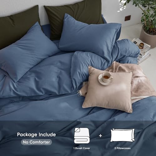 MooMee Upgraded Softer Duvet Cover Set 100% Washed Cotton Twill by MooMee - Used condition - Image 2