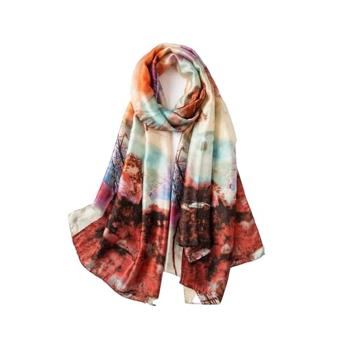 Image of Trillion London Spring Collection | Designer Silk Scarf For Women UK | Lightweight Neck Scarves | Shawl Wraps | Suitable for Daily Life | Smooth & Soft Finish | Gift for Women | Size-180cm x 90cm