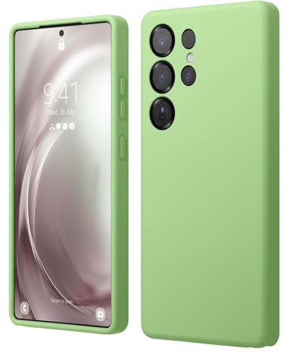 Image of LIRAMARK Liquid Silicone Soft Back Cover Case for Samsung Galaxy S25 Ultra 5G (Mint Green)