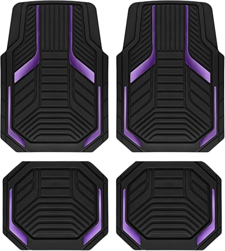 Tapis de sol en caoutchouc violet universel pour voiture