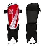 55 Sport Vortex Club Schienbeinschoner mit Knöchelschutz, Rot, Größe S