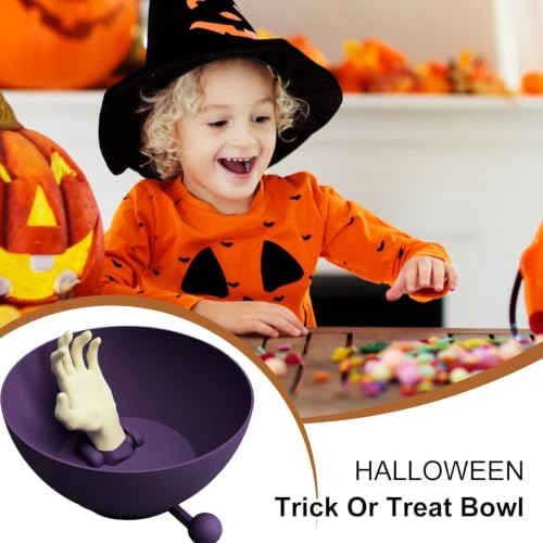 Cuenco de Halloween para caramelos profundo para evitar caídas de dulces en mesas 8
