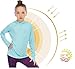 HMILES Girls Athletic Hoodie Shirts,Light Weight/Long Sleeve/Thumb Hole/Dry Fit/SPF Shirt Tops 4-14Year(Light Blue,9-10 years)