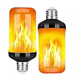 Paquete de 2 bombillas de llama LED, 4 modos de bombillas intermitentes, foco LED con efecto de llama para Halloween,...