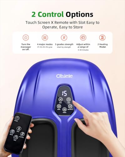 Image of Shiatsu Foot Massager with Heat and Remote Control for Plantar Fasciitis,Purple Black