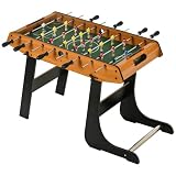 HOMCOM Baby Foot Table de Babyfoot Pliable dim. 98L x 42l x 62H cm 2 balles fournies MDF Marron et Noir