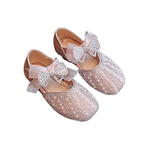 Girls Dress Shoes Cute Bow Mary Jane Shoes Ballerina with Satin Ankle Tie for Wedding Birthday Summer Toddler Girl Shoes