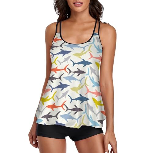 Maillot de bain tankini femme masquant les complexes avec son short et robe de plage