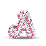 Letter Charms for Pandora Bracelets,Pink Charms for Women,A-Z Initial Bead Pendant for Necklace,Christmas Jewelry Gifts