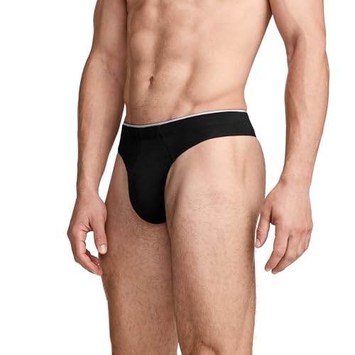 Jockey Men's Underwear True Style Thong - 3 Pack, Black Night, M - image 3