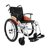 All-Terrain Self-Propelled Wheelchair – Lightweight Foldable Outdoor Chair with 24” Off-Road Tyres, Adjustable Push Handles & Quick-Release Wheels (Silver, 40 CM)