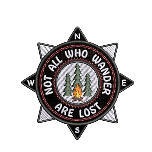 Not All Who Wander are Lost Compass Patch Iron-on Embroidered