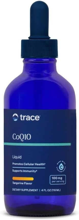 Trace Minerals CoQ10 - Cellular Health Supplement for Vitality Support - Cardiovascular Health & Immune Support - Natural Ingredients - Vegan & Gluten-Free - Tangerine Flavor - 4 fl oz (24 Servings)