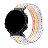 FVBBVCKAA Nylon Loop Watchband Fit For Garmin Forerunner 735XT Wristband Watch Band For Forerunner 735 220 230 235 620 630 Bracelet Strap(White Rainbow)