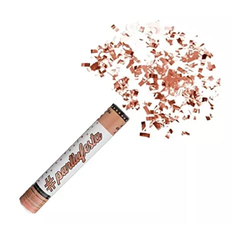 Kit Com 2 Lança Confetes De Papel Metalizado Ou Coloridos (Picado Rose Gold)