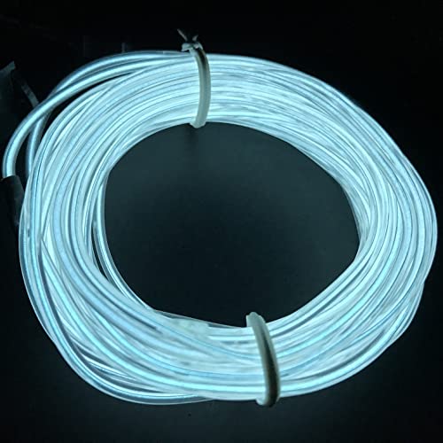 M.best El Wire Neon Light With Battery Pack For Indoors,Outdoors, Halloween, Chrismas, Wedding,Party Decoration (15Ft/5M, White) #TOP7