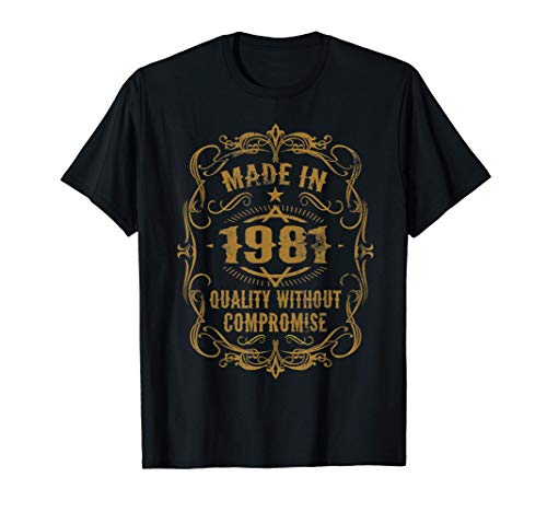 Made in 1981 Vintage Birthday Gift for Men & Women Maglietta