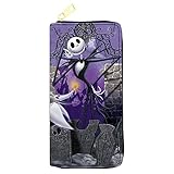 Horror Wallet Nightmare Halloween Gifts Leather Wallet Anime Gifts Men Women Wallet (Night-purplejack00)¡