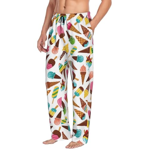 Ice Cream Popsicles Mens Pj Pants,Soft Men Lounge Pants,Mens Pajama Pants Bottoms,Sleep Pants For Men